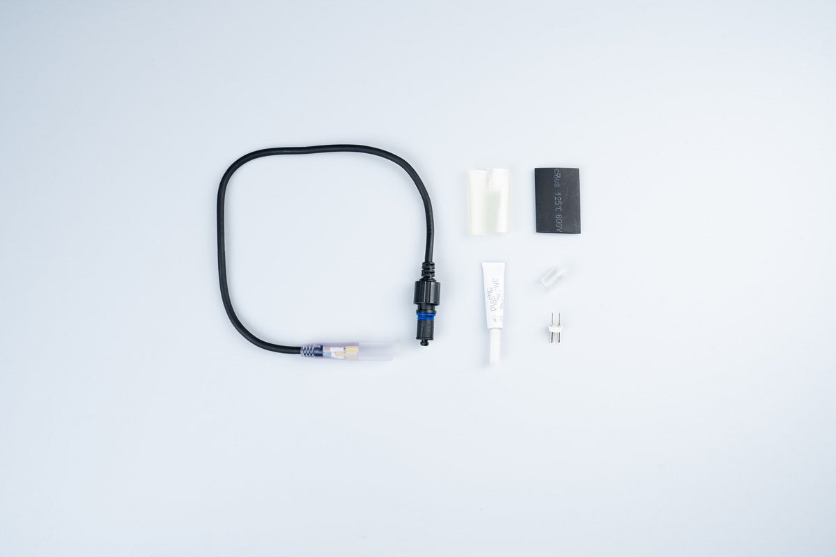 MK Illumination Rope Light ↔ QF+ Adapter – Übergänge zwischen Lichtschlauch und QuickFix®-System – QF+ → Rope Light · 50 cm · schwarz (001-141) – Anwendung / Detail