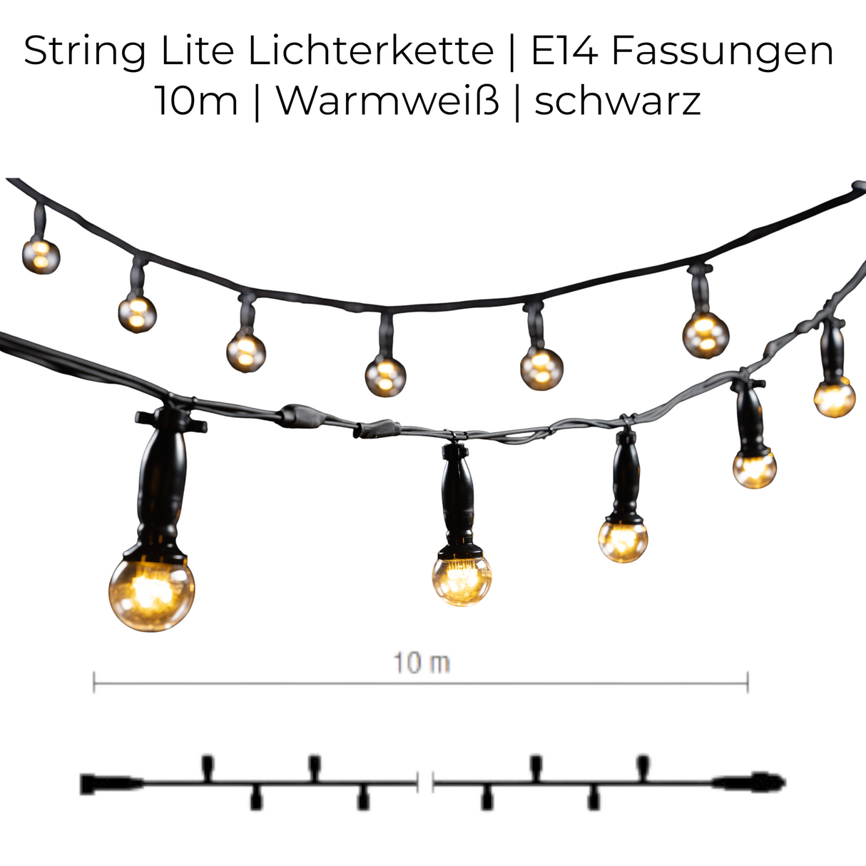 MK-Illumination LED-String Lite – Warmweiß / weiß – 230 V QUICK FIX® QF+ System