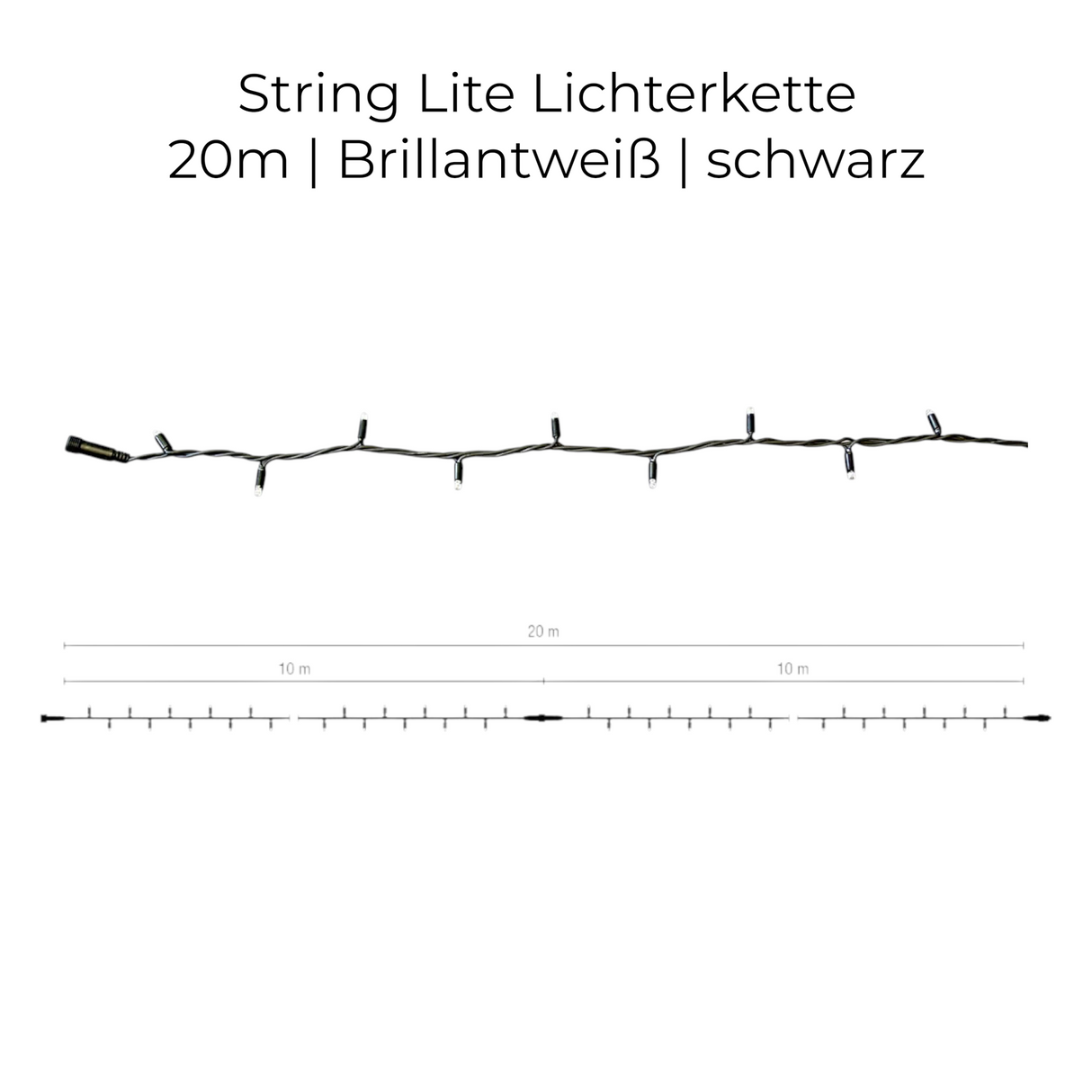 MK-Illumination LED-String Lite – Warmweiß / weiß – 230 V QUICK FIX® QF+ System