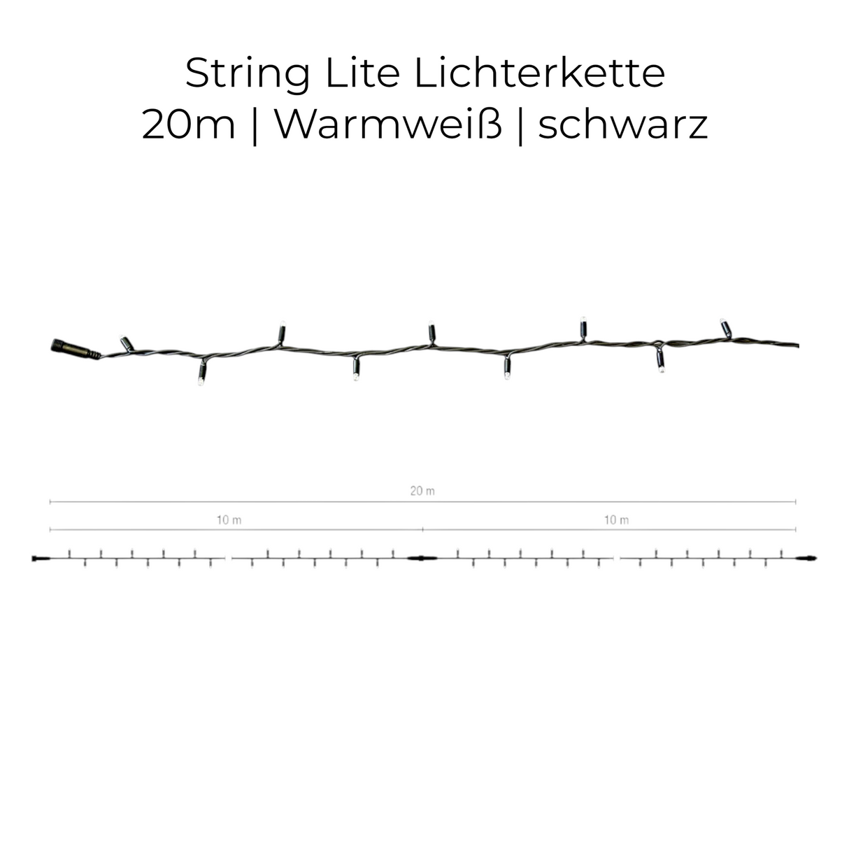 MK-Illumination LED-String Lite – Warmweiß / weiß – 230 V QUICK FIX® QF+ System