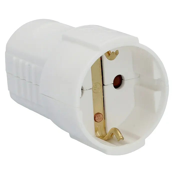 Kunststoff-Schutzkontakt-Kupplung | mit Tülle | weiß | IP20