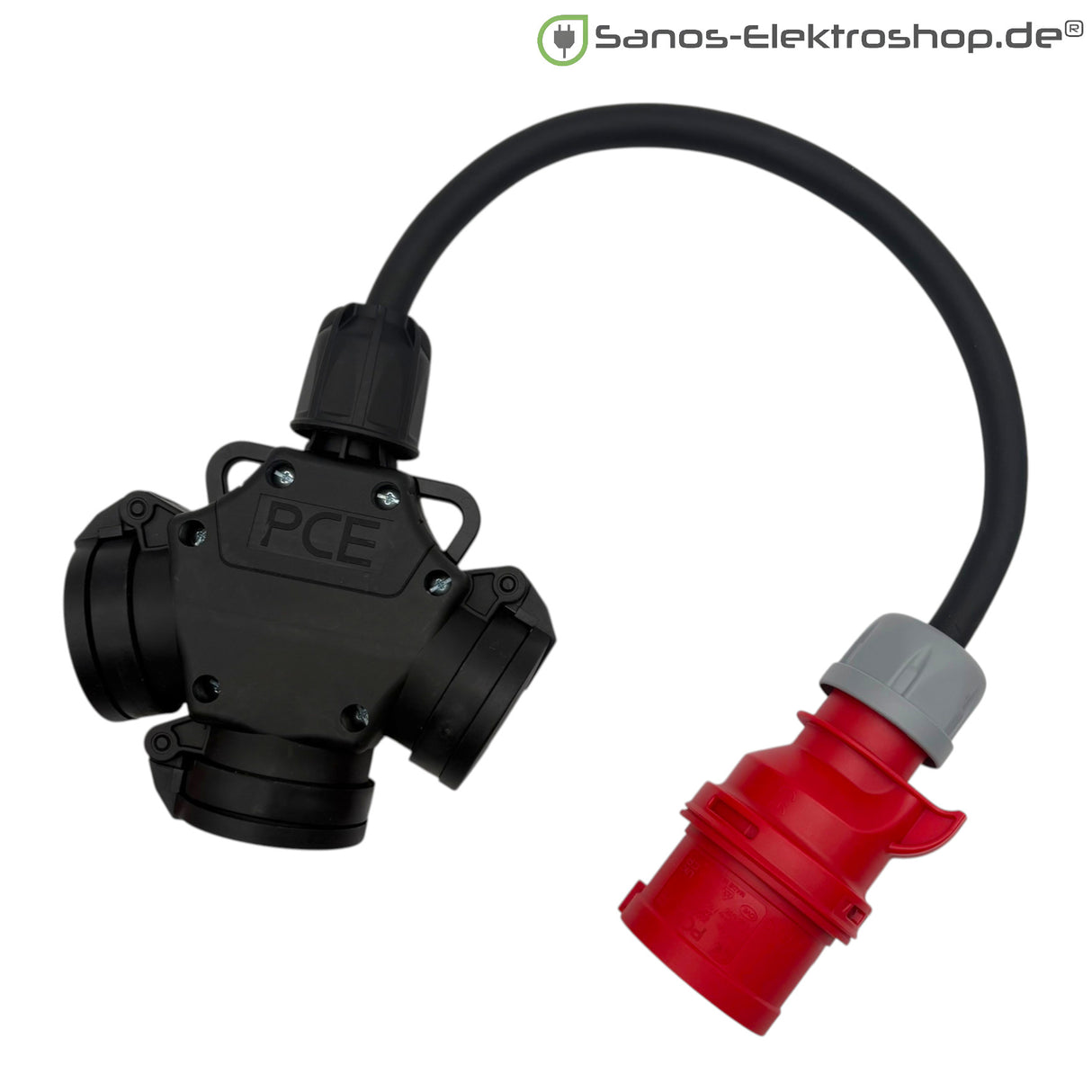 CEE-Adapter: CEE Stecker 5-polig 16A auf Kombi-Kupplung 3-Fach