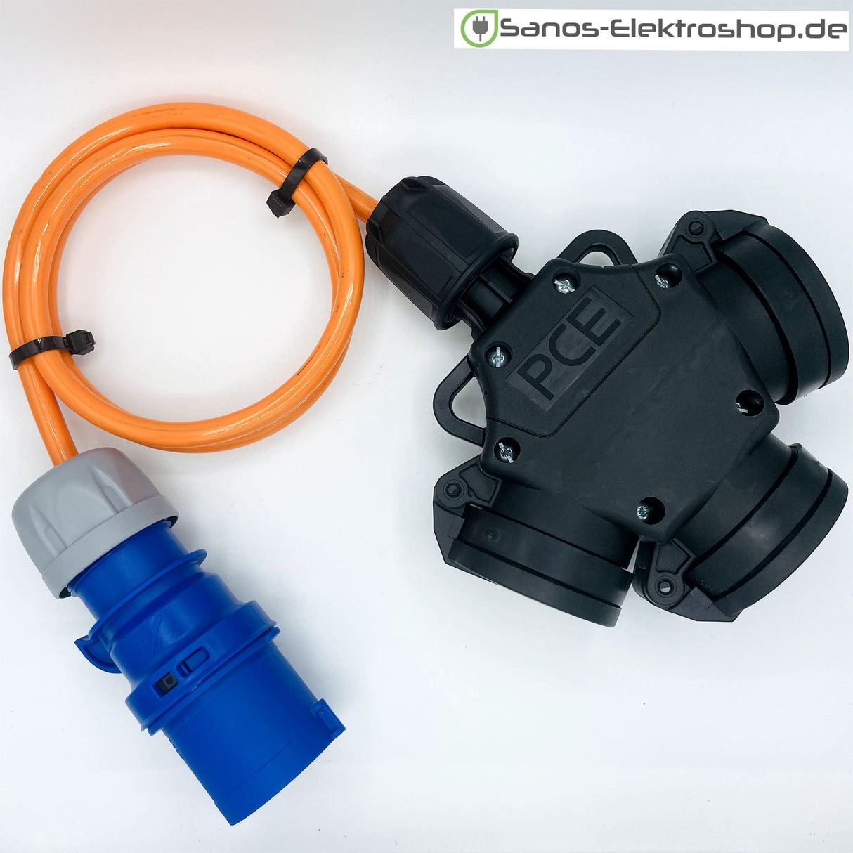 CEE-Adapter: CEE Stecker 3-polig 16A auf Kombi-Kupplung mit PUR-Leitung