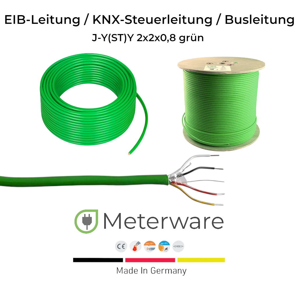 EIB-Leitung / KNX-Steuerleitung / Busleitung J-Y(ST)Y 2x2x0,8 grün