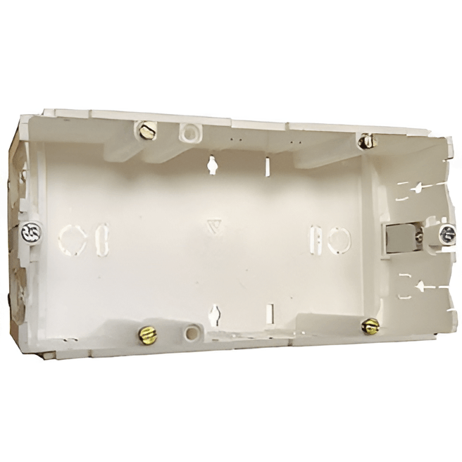 Kabelkanaldose, Geräteeinbaudose, 2-fach Bodenbefestigung, passend für Brüstungskanal, BR-Kanal