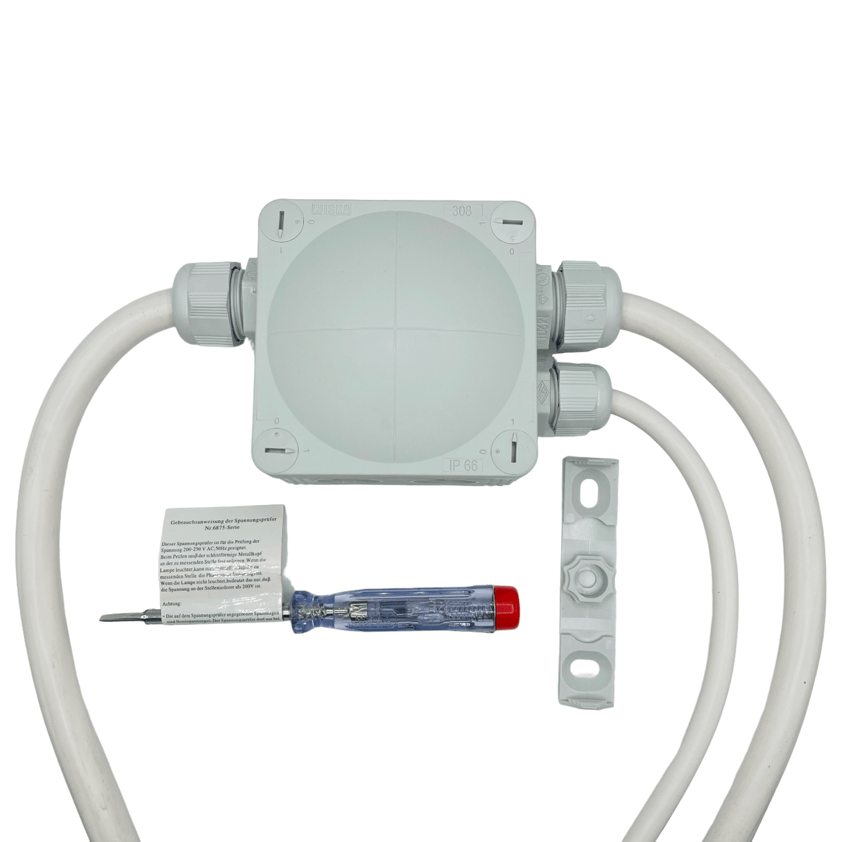 Küchenanschlussbox-Set, Splitter-Box mit 1/2/3/5/10m Kabel - Küchenanschlussverteiler 3-fach für Kochfeld & Backofen