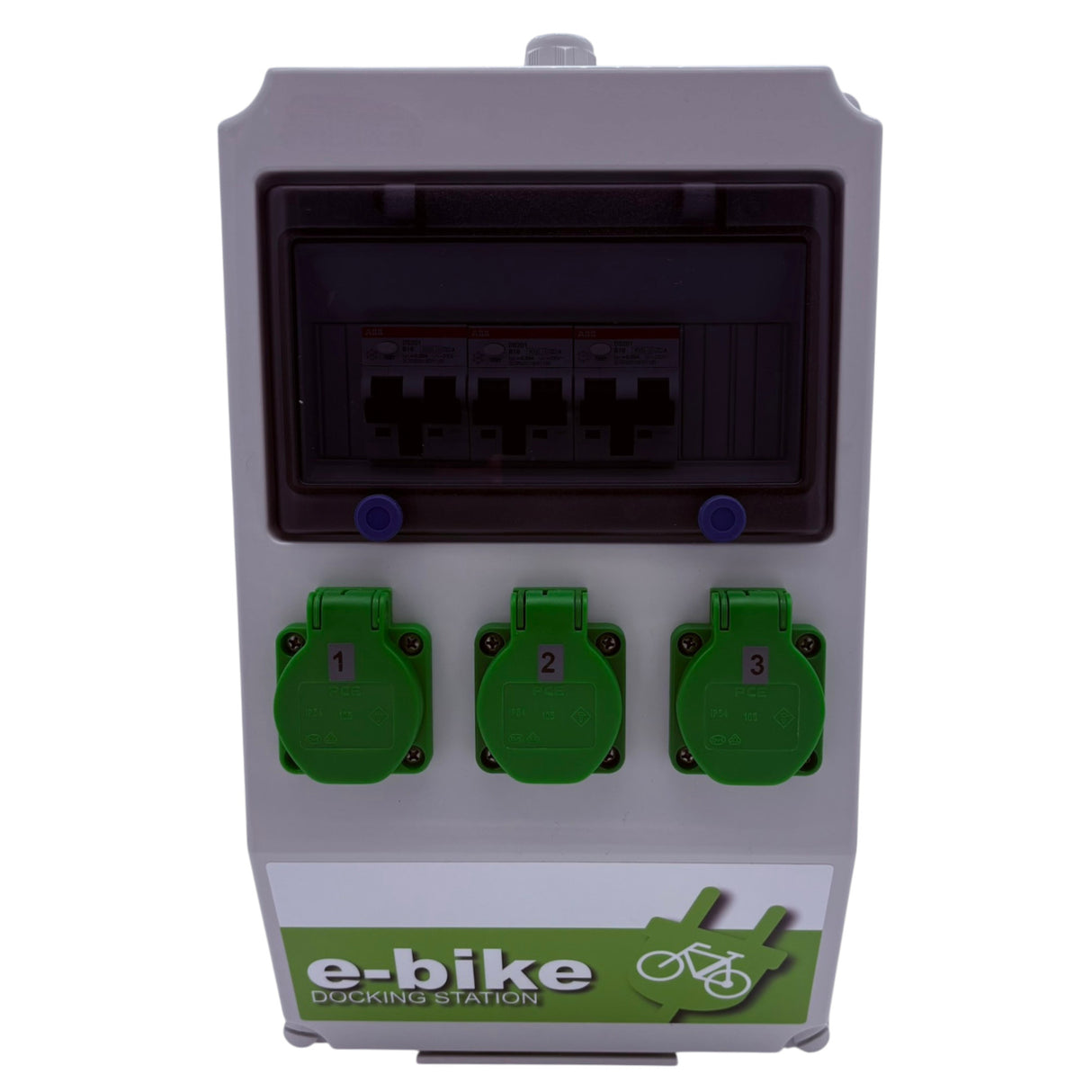 SANOS e-bike Wandverteiler ABB/PCE - 3x Schukodosen 230 V mit FI/LS | SAN006