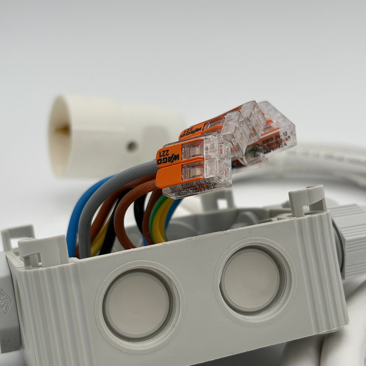 Küchenanschlussbox, Splitter-Box mit 5m Kabel - Küchenanschlussverteiler 3-fach für Kochfeld & Backofen