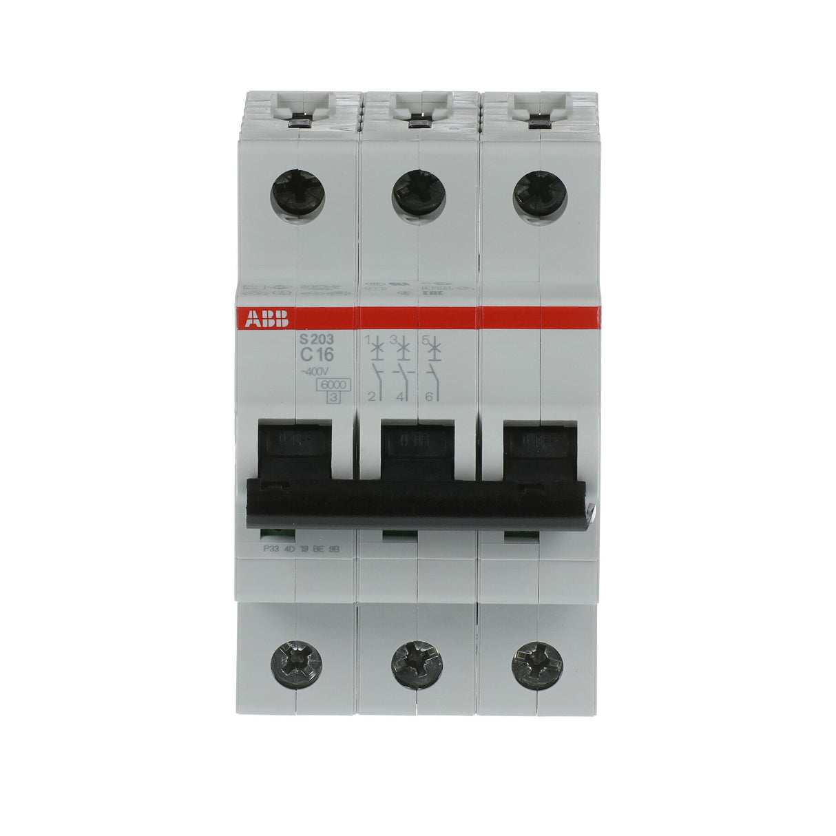 ABB Set 1x FI-Schutzschalter F204A-40/0,03 + 1x Sicherungsautomat S203-C16 + 5x Sicherungsautomat S201-C16 + 1x PS3/12FI Sammelschiene - C-Charakteristik