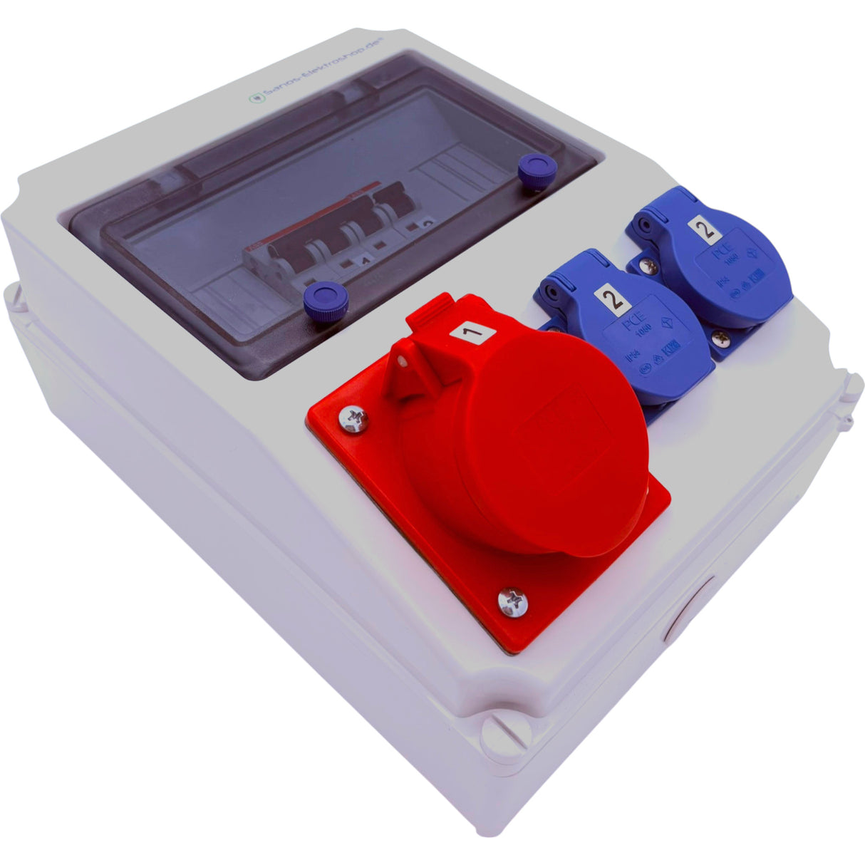 SANOS Wandverteiler ABB/PCE - 1x CEE 16A und 2x Schukodosen | SAN003