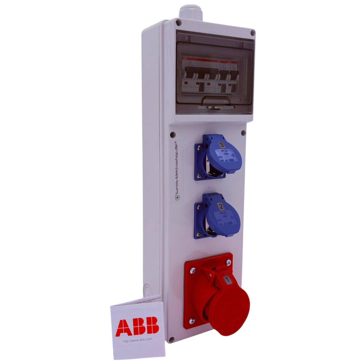 SANOS Wandverteiler ABB/PCE - 1x CEE 16A und 2x Schukodosen | SAN004