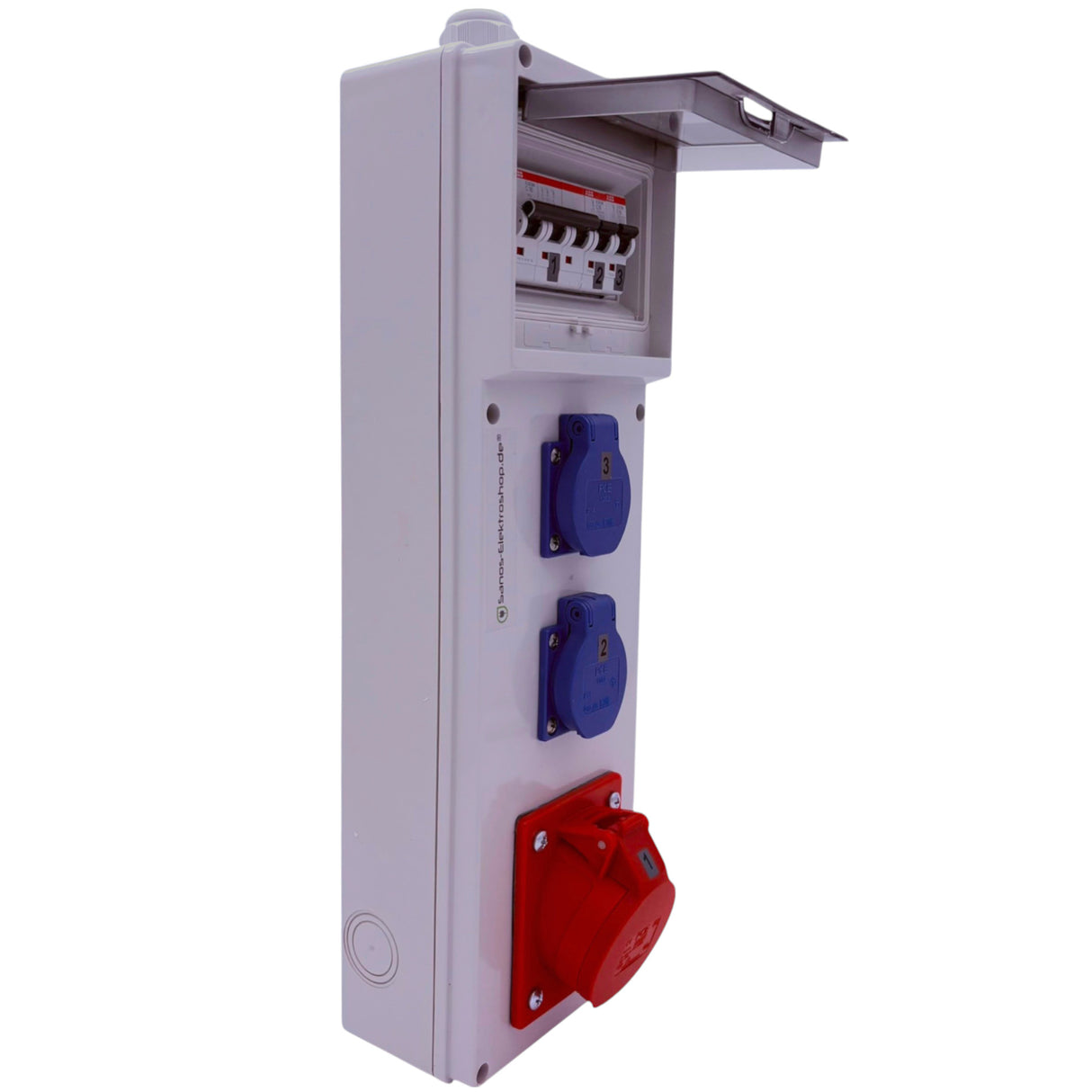 SANOS Wandverteiler ABB/PCE - 1x CEE 16A und 2x Schukodosen | SAN004