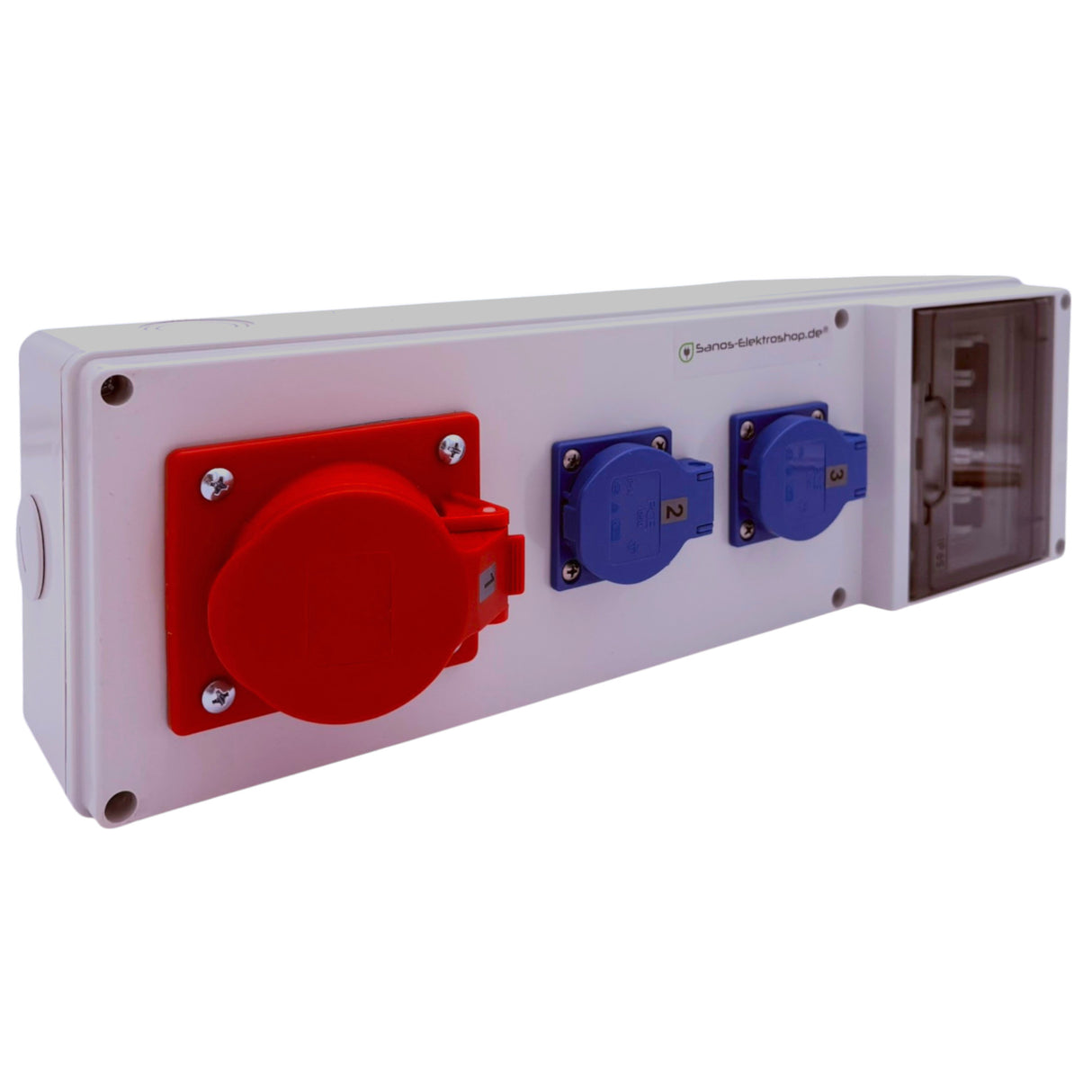 SANOS Wandverteiler ABB/PCE - 1x CEE 16A und 2x Schukodosen | SAN004