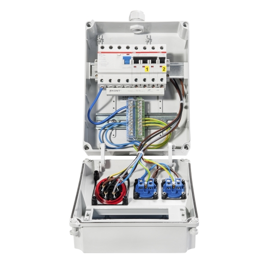 SANOS Wandverteiler ABB/PCE - 1x CEE 16A und 2x Schukodosen mit FI | SAN007