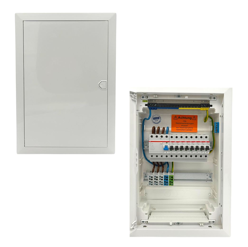SANOS UP/HW Kleinverteiler/Sicherungskasten | Anschlussfertig mit ABB und F-tronic | Made in Germany