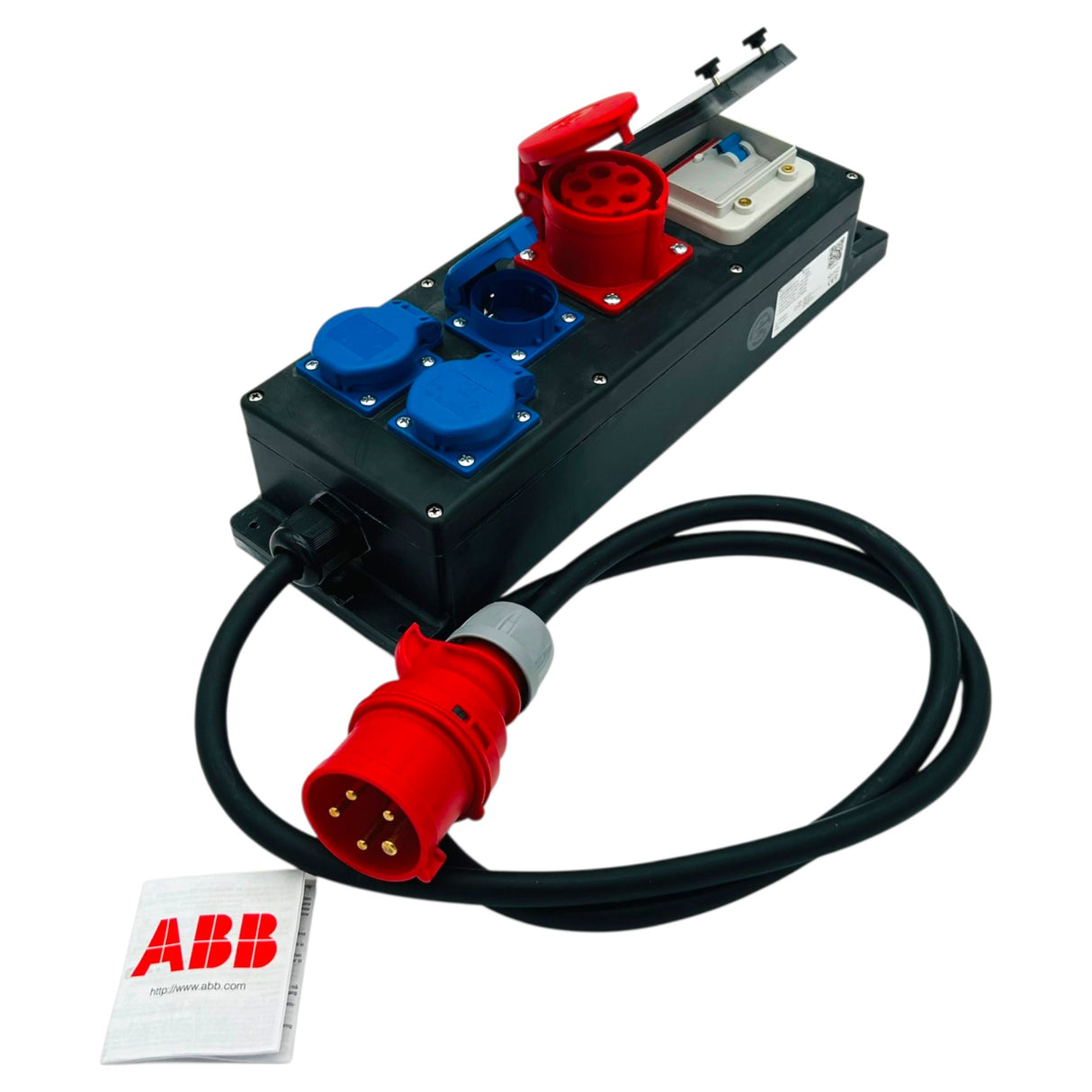 SANOS Mobilverteiler ABB/PCE - 1x CEE 16A und 3x Schukdosen mit FI & Zuleitung | SAN026