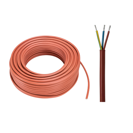 Silikonleitung / Saunakabel SiHF | 2x1,0mm² bis 7x1,5mm² | 1 Meter - 50 Meter