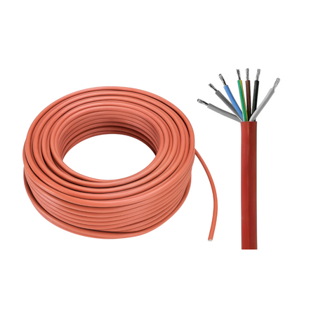 Silikonleitung / Saunakabel SiHF | 2x1,0mm² bis 7x1,5mm² | 1 Meter - 50 Meter