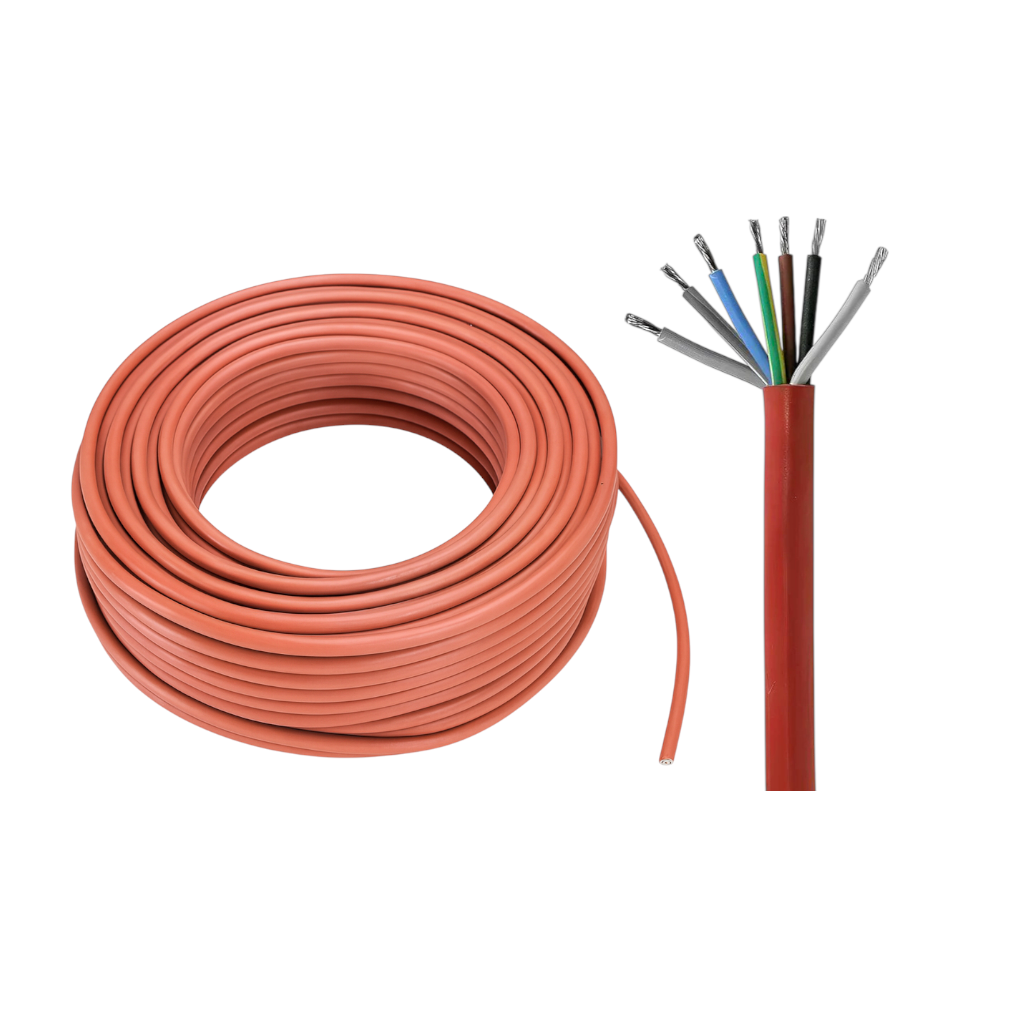 Silikonleitung / Saunakabel SiHF | 2x1,0mm² bis 7x1,5mm² | 1 Meter - 50 Meter