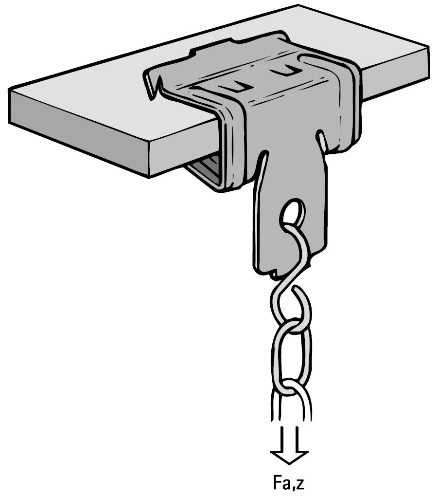 Trägerklemme mit Öse / Befestigungsloch Ø 7 mm - verschiedene Flanschgrößen