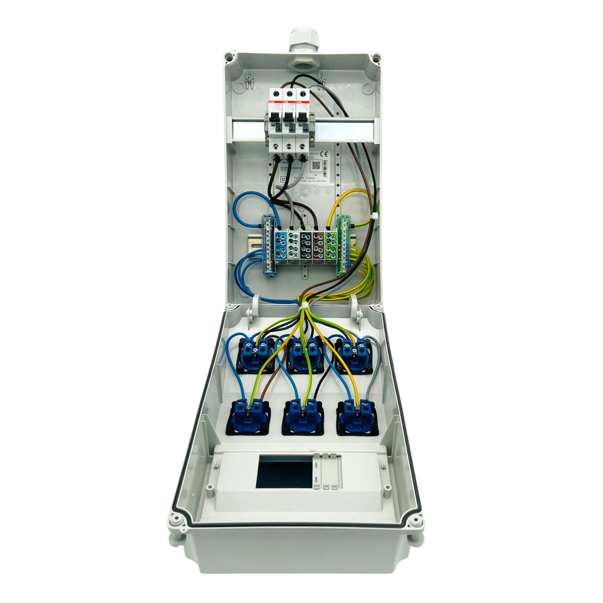 SANOS Wandverteiler ABB/PCE - 6x Schukodose | paarweise gesichert | SAN034