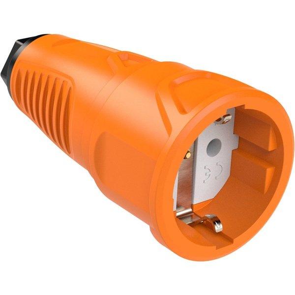 Taurus-Schuko-Kupplung IP20, Orange, mit Polyamid-Einsatz, 16A, 250V, PCE 2510-os - Sanos-Elektroshop.de