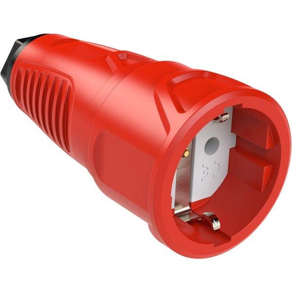 Taurus-Schuko-Kupplung IP20, Rot, mit Polyamid-Einsatz, 16A, 250V, PCE 2510-rs - Sanos-Elektroshop.de