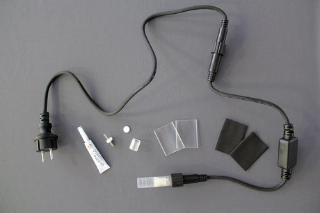 MK Illumination Rope Light QF+ Anschluss-Set 1,5 m – Netzkabel mit Gleichrichter, Einspeisepin & Endkappe (Pflichtzubehör) (001-021)