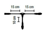 MK Illumination QF+ Verteiler (Divider) – 2, 3, 6, 11 oder 22 Ausgänge – 2 (T-Stück) · Schwarz (001-121) – Maßzeichnung