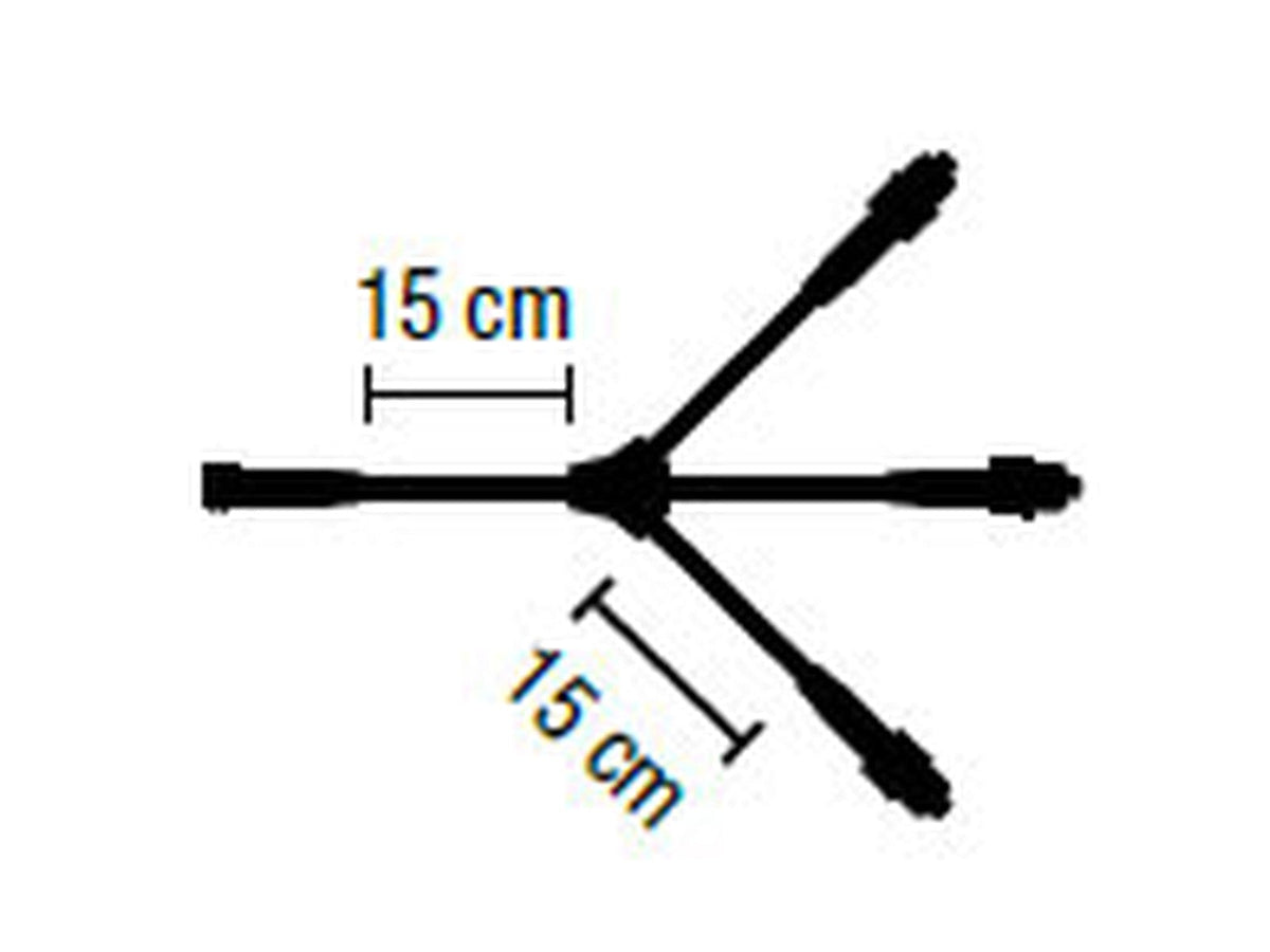 MK Illumination QF+ Verteiler (Divider) – 2, 3, 6, 11 oder 22 Ausgänge – 3 · Schwarz (001-125) – Maßzeichnung