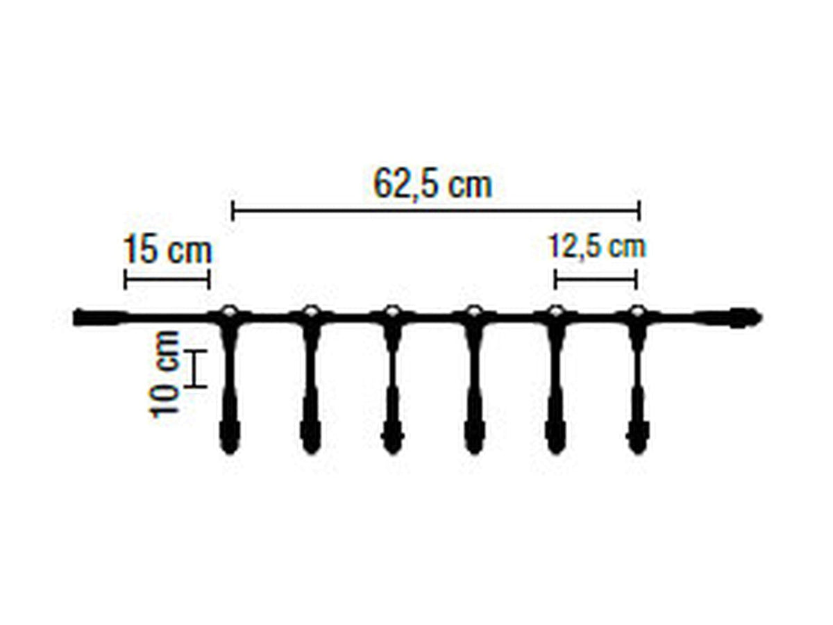 MK Illumination QF+ Verteiler (Divider) – 2, 3, 6, 11 oder 22 Ausgänge – 6 · Schwarz (001-127) – Maßzeichnung