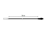 MK Illumination Rope Light ↔ QF+ Adapter – Übergänge zwischen Lichtschlauch und QuickFix®-System – Rope Light → QF+ · 50 cm · schwarz (001-144) – Maßzeichnung
