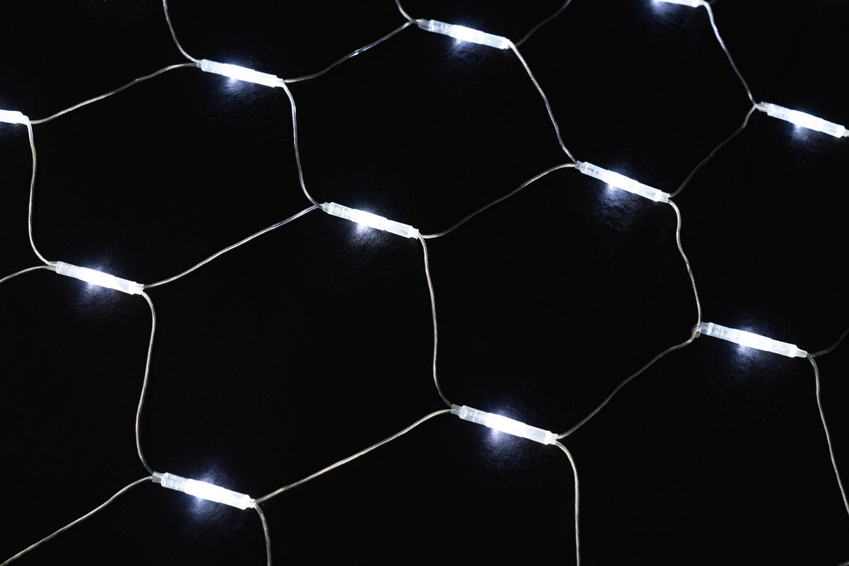 MK Illumination Mesh Lite® 36 V – LED-Lichternetz Niedervolt – 2 × 1 m · 96 LED / Brillantweiß / Transparent (029-011) – Anwendung / Detail