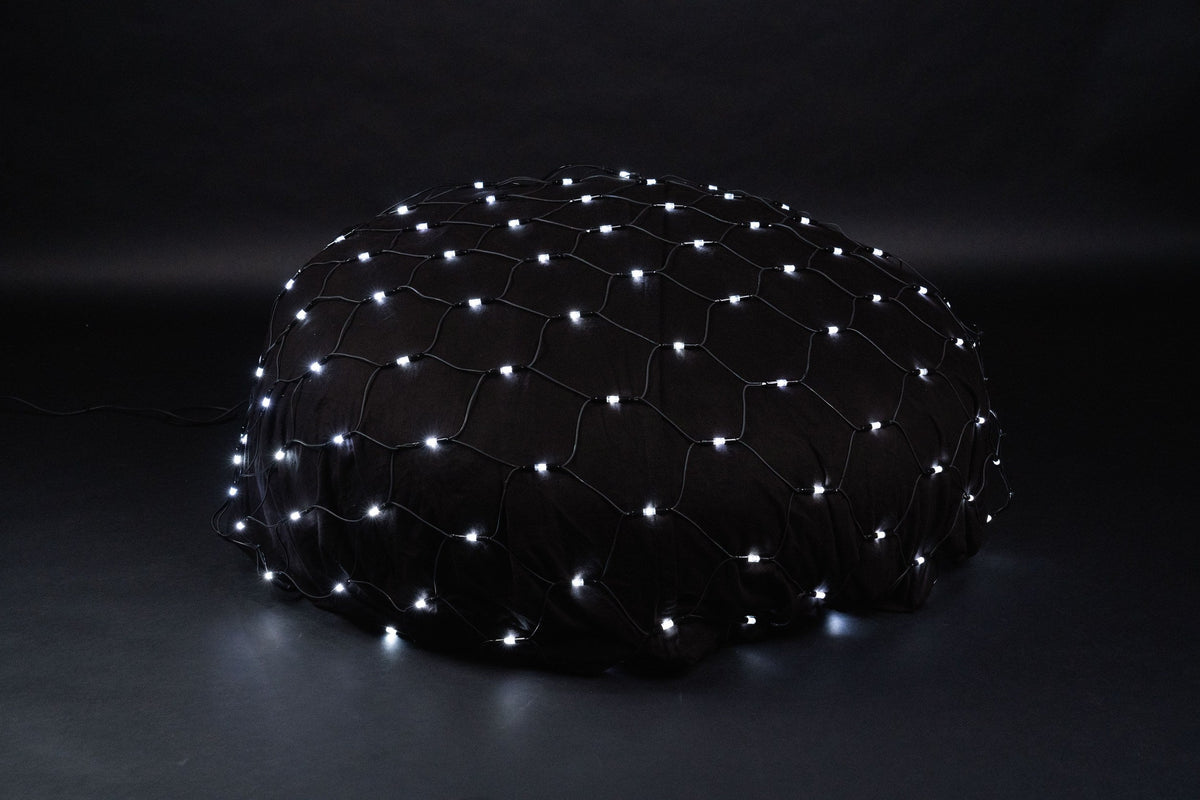 MK Illumination Mesh Lite® 36 V – LED-Lichternetz Niedervolt – 2 × 1 m · 96 LED / Brillantweiß / Schwarz (029-149)