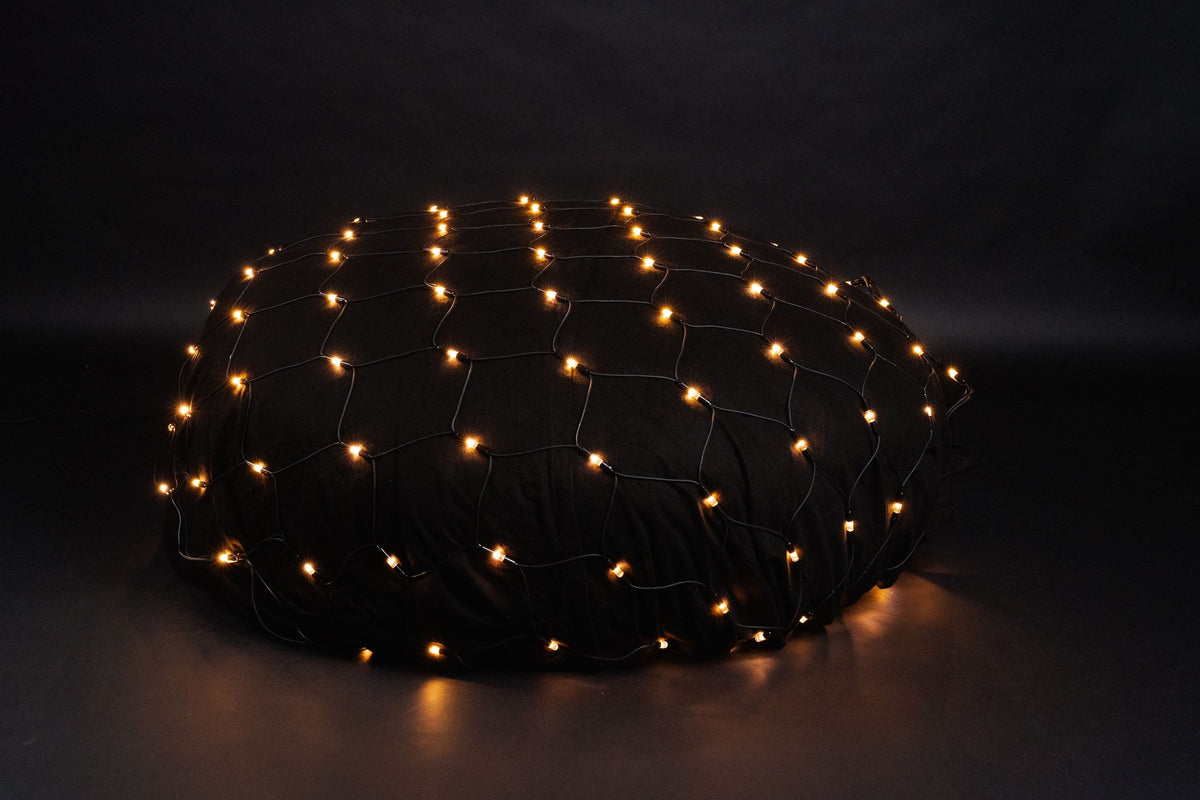 MK Illumination Mesh Lite® 36 V – LED-Lichternetz Niedervolt – 2 × 1 m · 96 LED / Warmweiß / Schwarz (029-150)