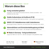 Küchenanschlussbox-Set, Splitter-Box mit 1/2/3/5/10m Kabel - Küchenanschlussverteiler 3-fach für Kochfeld & Backofen