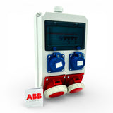 SANOS IP67 Wandverteiler ABB/PCE -  1x CEE 32A 1x CEE 16A und 2x Schukodose mit FI | SAN035