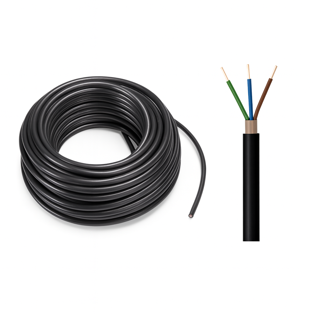 Erdkabel / Stromkabel NYY-J | 3x1,5 bis 5x16 | 1 Meter - 500 Meter