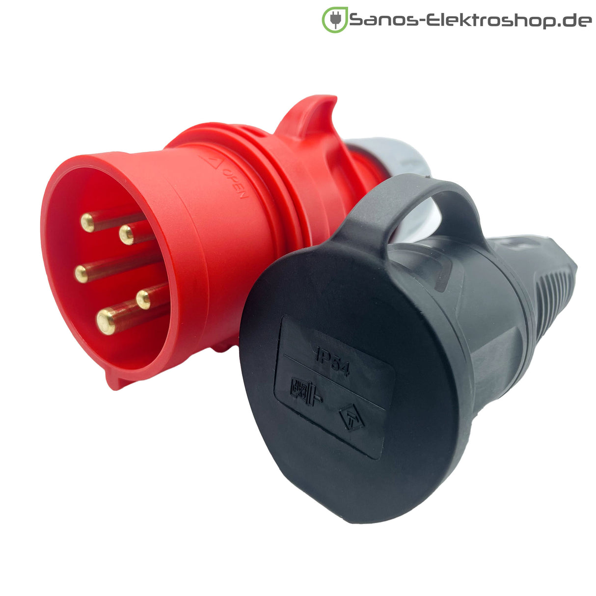 CEE-Adapter: CEE Stecker 5-polig 16A auf Schuko-Kupplung 230V