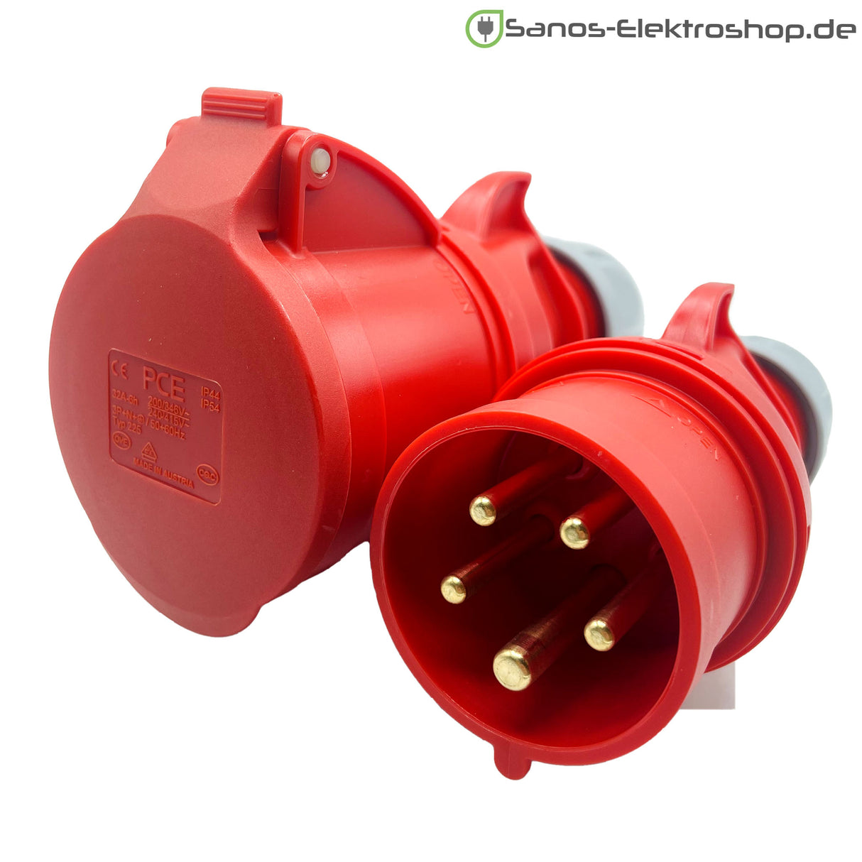 CEE-Adapter: CEE Stecker 5-polig 16A auf CEE Kupplung 5-polig 32A