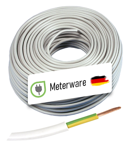 Meterware Feuchtraum-Leitung NYM-J 1x6, Erdungsleitung