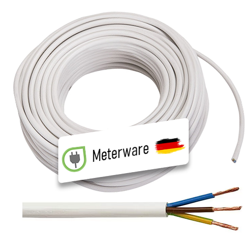 Meterware PVC-Leitung H05VV-F 3G2,5, weiß