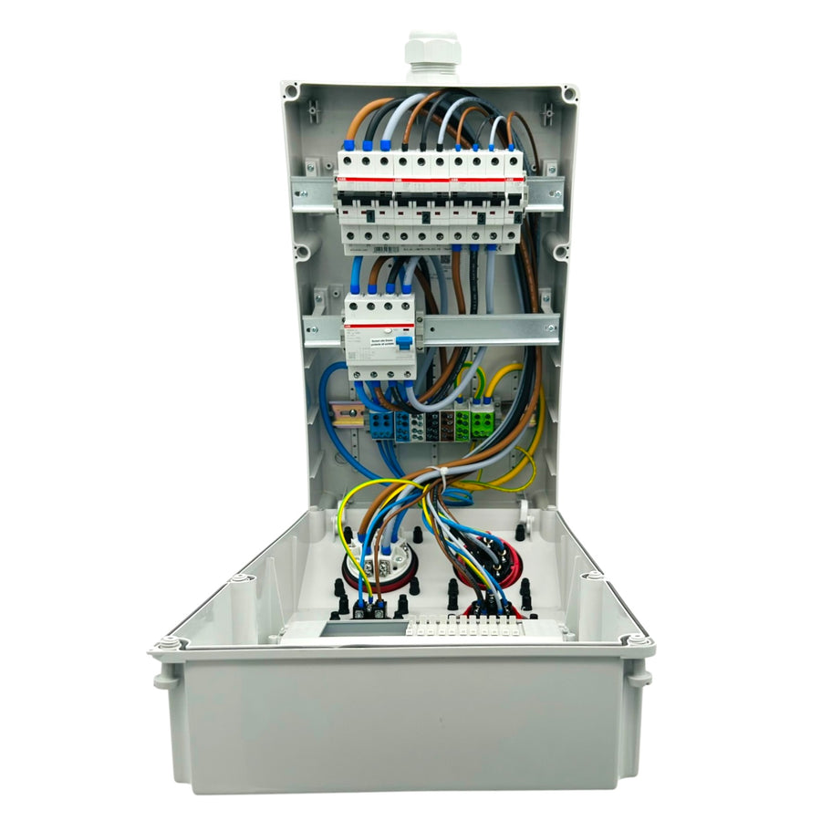 SANOS IP67 Wandverteiler ABB/PCE - 1x CEE 63A 1x CEE 32A 1x CEE 16A und 1x Schukodose mit FI | SAN022