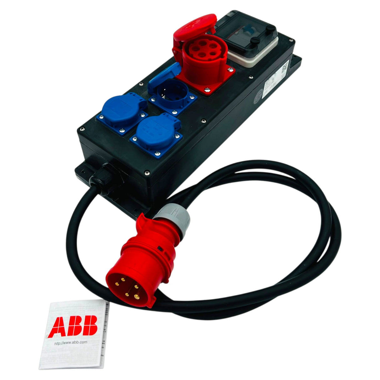 SANOS Mobilverteiler ABB/PCE - 1x CEE 16A und 3x Schukdosen mit FI & Zuleitung | SAN026