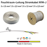 Feuchtraum-Leitung / Stromkabel NYM-J | 3x1,5 bis 5x2,5 | 1 Meter - 500 Meter