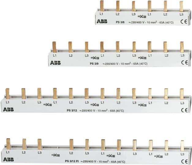 ABB Set 1x FI-Schutzschalter F204A-40/0,03 + 1x Sicherungsautomat S203-B16 + 5x Sicherungsautomat 201-B16 + 1x PS3/12FI Sammelschiene