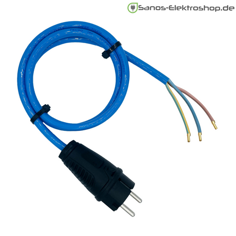 Schuko-Anschlussleitung 230V - PUR Gummileitung H07BQ-F 3G1,5 mm² | 1,00 bis 20,00 Meter | verschiedene Farben