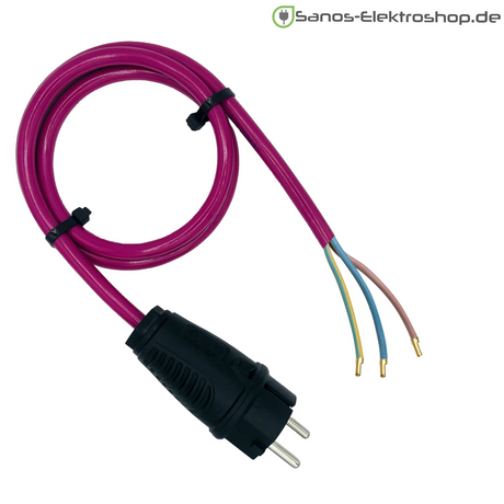 Schuko-Anschlussleitung 230V - PUR Gummileitung H07BQ-F 3G2,5 mm² | 1,00 bis 20,00 Meter | verschiedene Farben
