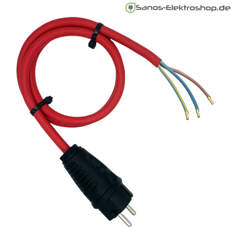 Schuko-Anschlussleitung 230V - Gummileitung H07RN-F 3G1,5 mm² | 1,00 bis 20,00 Meter | verschiedene Farben