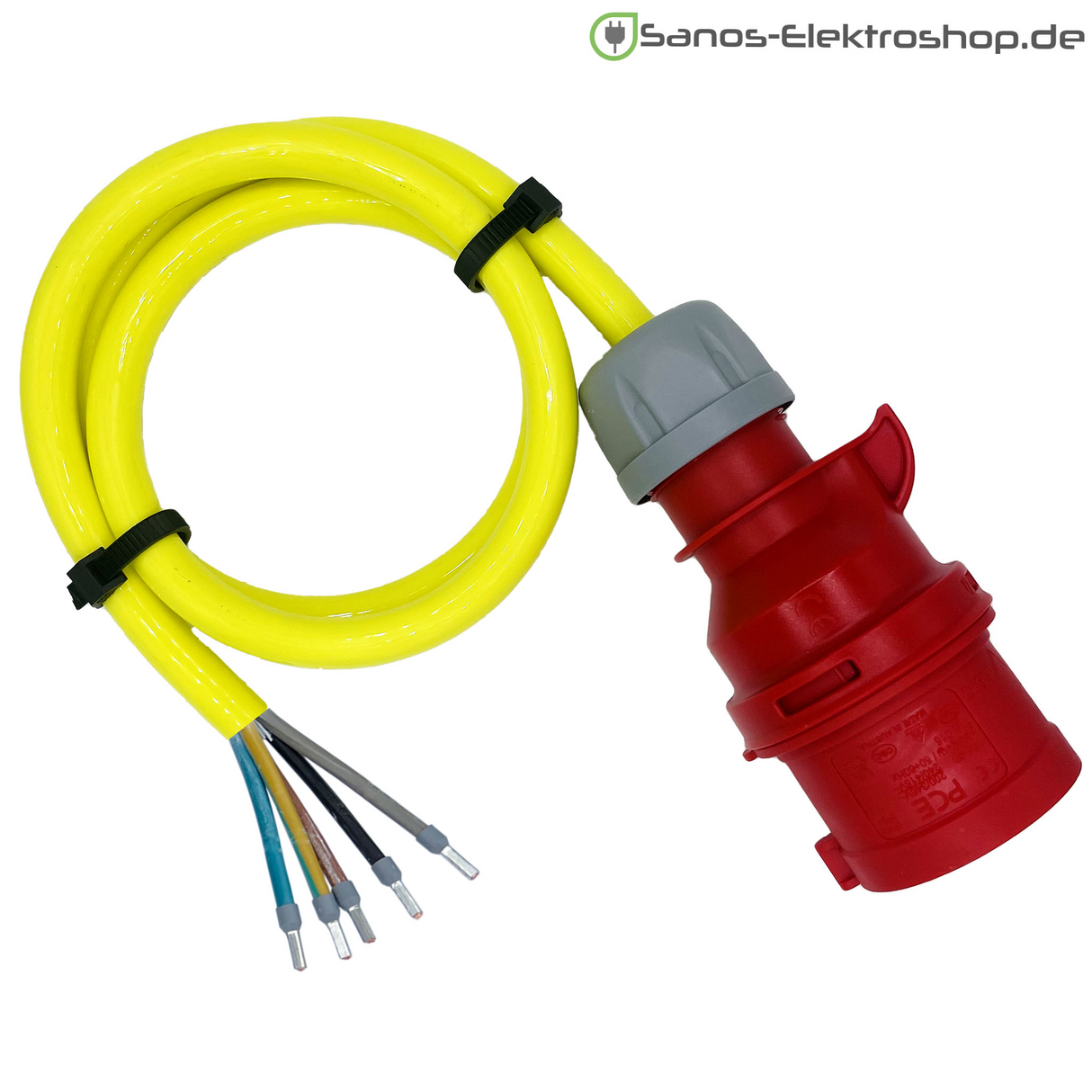 CEE-Anschlussleitung 16A- 32A 400V - PUR Gummileitung H07BQ-F 5G2,5 - 5G6 mm² | 1,00 Meter bis 10,00 Meter | verschiedene Farben